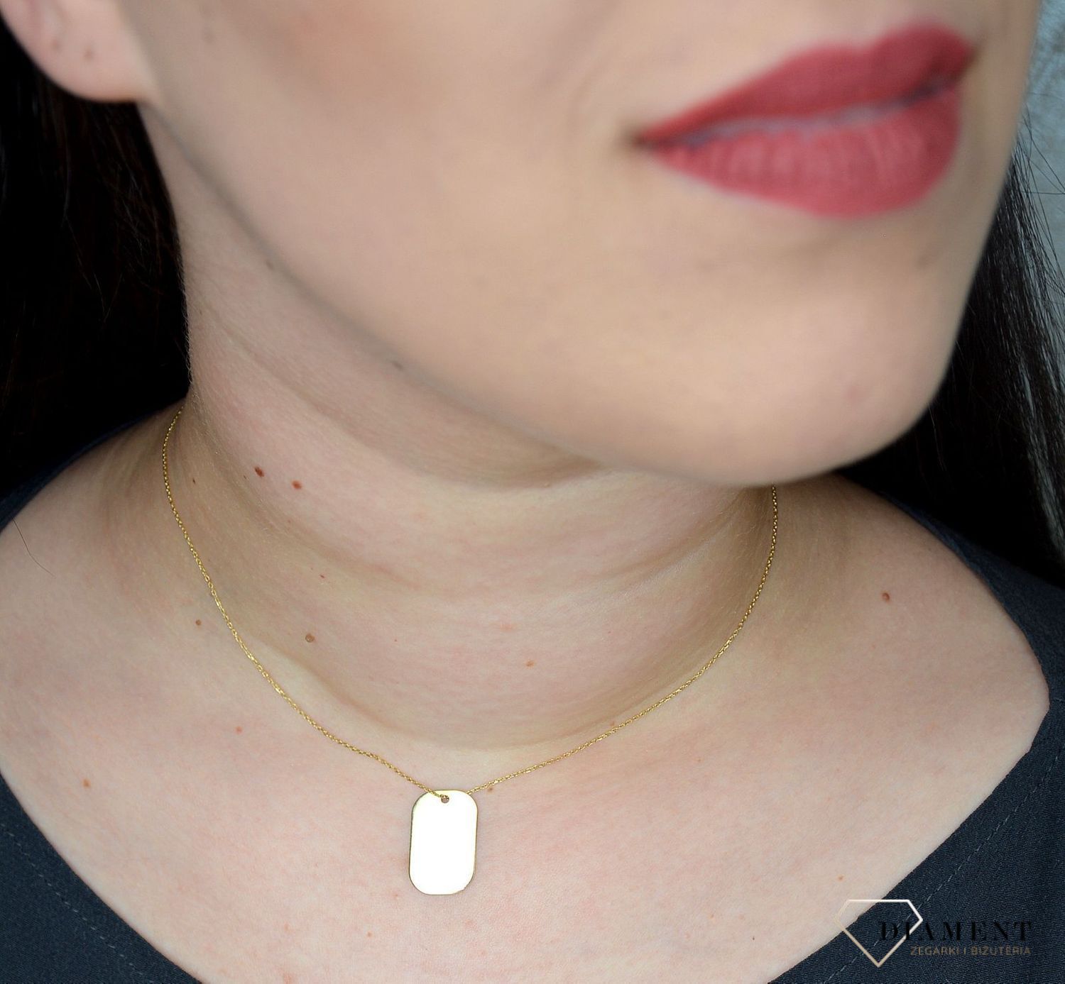 Złoty naszyjnik 585 nieśmiertelnik blaszka do graweru DIA-NA 246-585.jpg